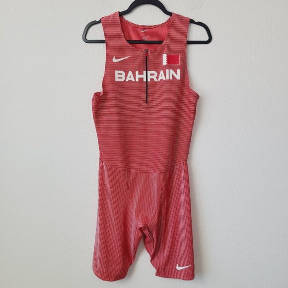 NEW Nike Pro Elite Bahrain Team Issued Speedsuit CI6347-657 Size M Red - Picture 1 of 5